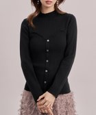 【セゾンドパピヨン/SAISON DE PAPILLON】のビスチェ風リブ編みニットトップス ブラック|ID: prp329100004776063 ipo3291000000034623362