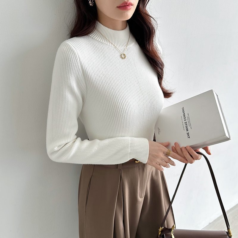 【ココモモ/COCOMOMO】の裏起毛ふわもちニット ハイネックリブニット 裏起毛 リブ ニット ハイネック インテリア・キッズ・メンズ・レディースファッション・服の通販 founy(ファニー) ファッション Fashion レディースファッション Fashion for Women トップス・カットソー Cut & Sew Tops ニット Knit Tops & Sweaters アクリル Acrylic Material シンプル Simple, Minimal ハイネック High Neck, Mock Neck ホワイト|ID: prp329100004776065 ipo3291000000034623375