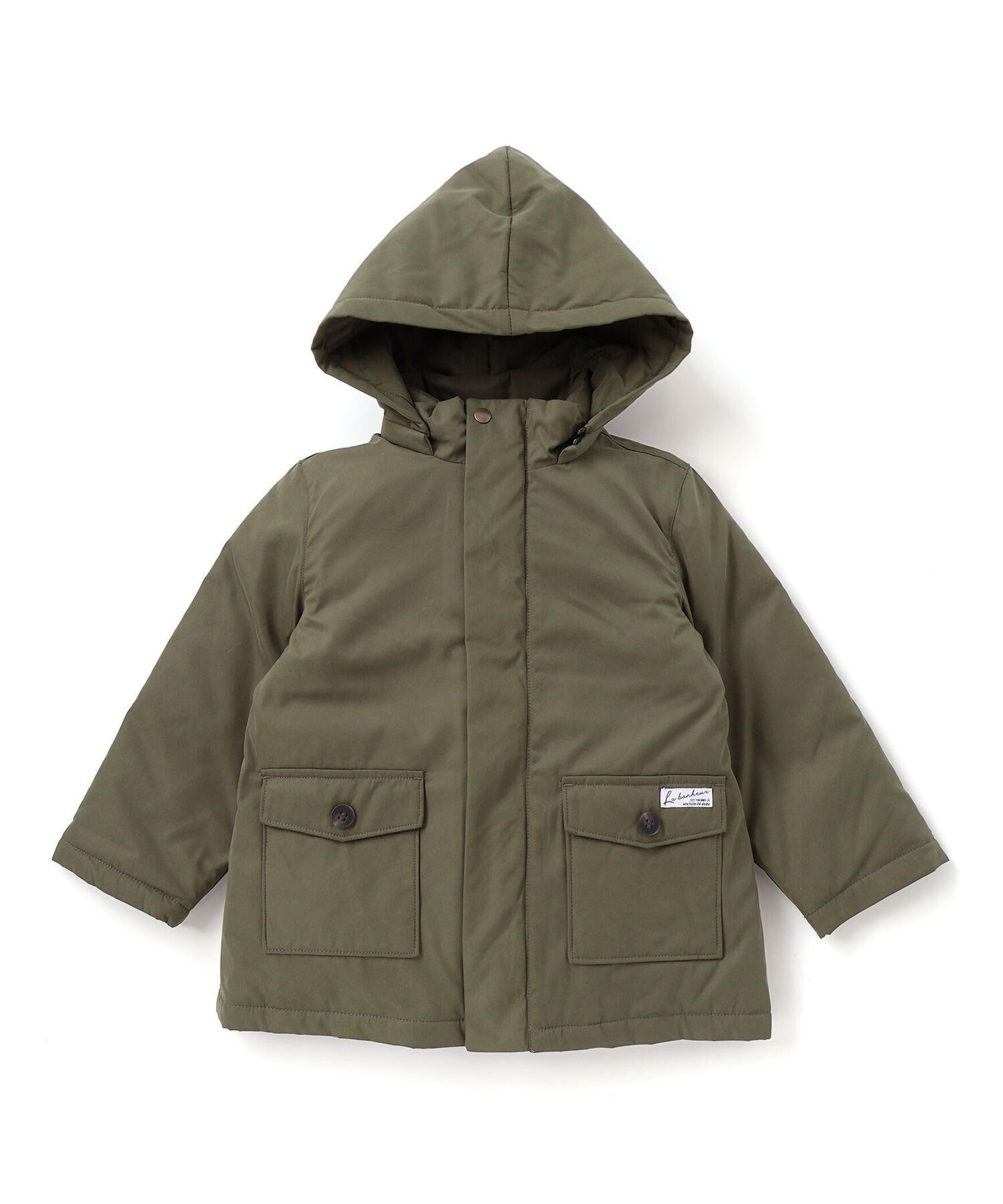 【ベベ オンライン ストア/BEBE ONLINE STORE / KIDS】の【撥水加工】ボアライナーベスト付きナイロン中綿3wayコート(90~150cm) インテリア・キッズ・メンズ・レディースファッション・服の通販 founy(ファニー) 　ファッション　Fashion　キッズファッション　Fashion for Kids　コレクション　Collection, Seasonal Line　シンプル　Simple, Minimal　パッチワーク　Patchwork, Mixed Fabric　ピーチ　Peach, Soft Touch　フラップ　Flap, Flap Pocket　ベスト　Vest, Waistcoat　ベーシック　Basic, Essential　ワンポイント　One Point, Statement Accent　冬　Winter / This Winter　A/W・秋冬　Autumn/Winter　おすすめ　Recommended / Our Picks　2025年　2025　2025-2026秋冬・A/W　Autumn/Winter 2025–26 AW25–26　グリーン|ID: prp329100004776167 ipo3291000000034624263