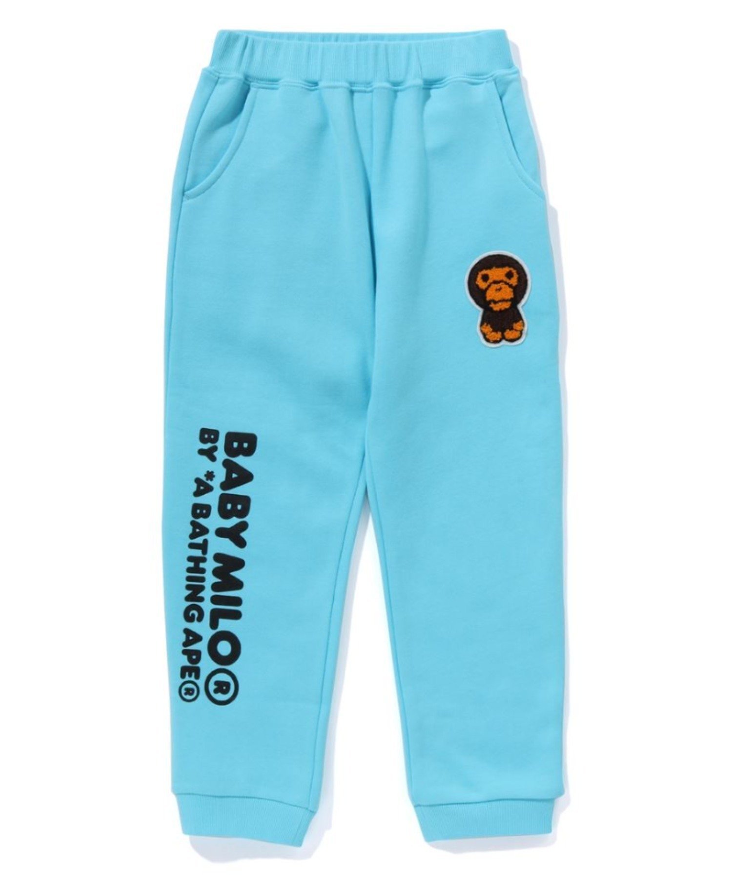 【アベイシングエイプ パイレーツストア/A BATHING APE PIRATE STORE / KIDS】のBABY MILO PATCH SWEAT PANTS インテリア・キッズ・メンズ・レディースファッション・服の通販 founy(ファニー) 　ファッション　Fashion　キッズファッション　Fashion for Kids　ボトムス　Bottoms　パッチ　Patch, Appliqué　プリント　Print, Printed Pattern　ポケット　Pocket, Pocket Detail　ラバー　Rubber, Rubber Sole　SAX|ID: prp329100004776175 ipo3291000000034624314
