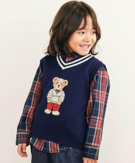 【ベベ オンライン ストア/BEBE ONLINE STORE / KIDS】のクマ刺しゅうラインリブニットベスト(80~130cm) 人気、トレンドファッション・服の通販 founy(ファニー) ファッション Fashion キッズファッション Fashion for Kids 秋 Autumn チェック Check, Plaid, Tartan チュール Tulip, Tulip Motif トレンド Trend, Trending Now フォーマル Formal, Dressy フレンチ French, French Style フロント Front, Front Design ベスト Vest, Waistcoat ミックス Mix, Mixed Style モチーフ Motif, Design Theme リボン Ribbon, Bow ロマンティック Romantic, Feminine Style A/W・秋冬 Autumn/Winter おすすめ Recommended / Our Picks エレガント 上品 Elegant セレモニー Ceremony 2025年 2025 2025-2026秋冬・A/W Autumn/Winter 2025–26 AW25–26 |ID:prp329100004776196