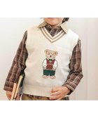 【ベベ オンライン ストア/BEBE ONLINE STORE / KIDS】のクマ刺しゅうラインリブニットベスト(80~130cm) オフホワイト|ID: prp329100004776196 ipo3291000000034624455