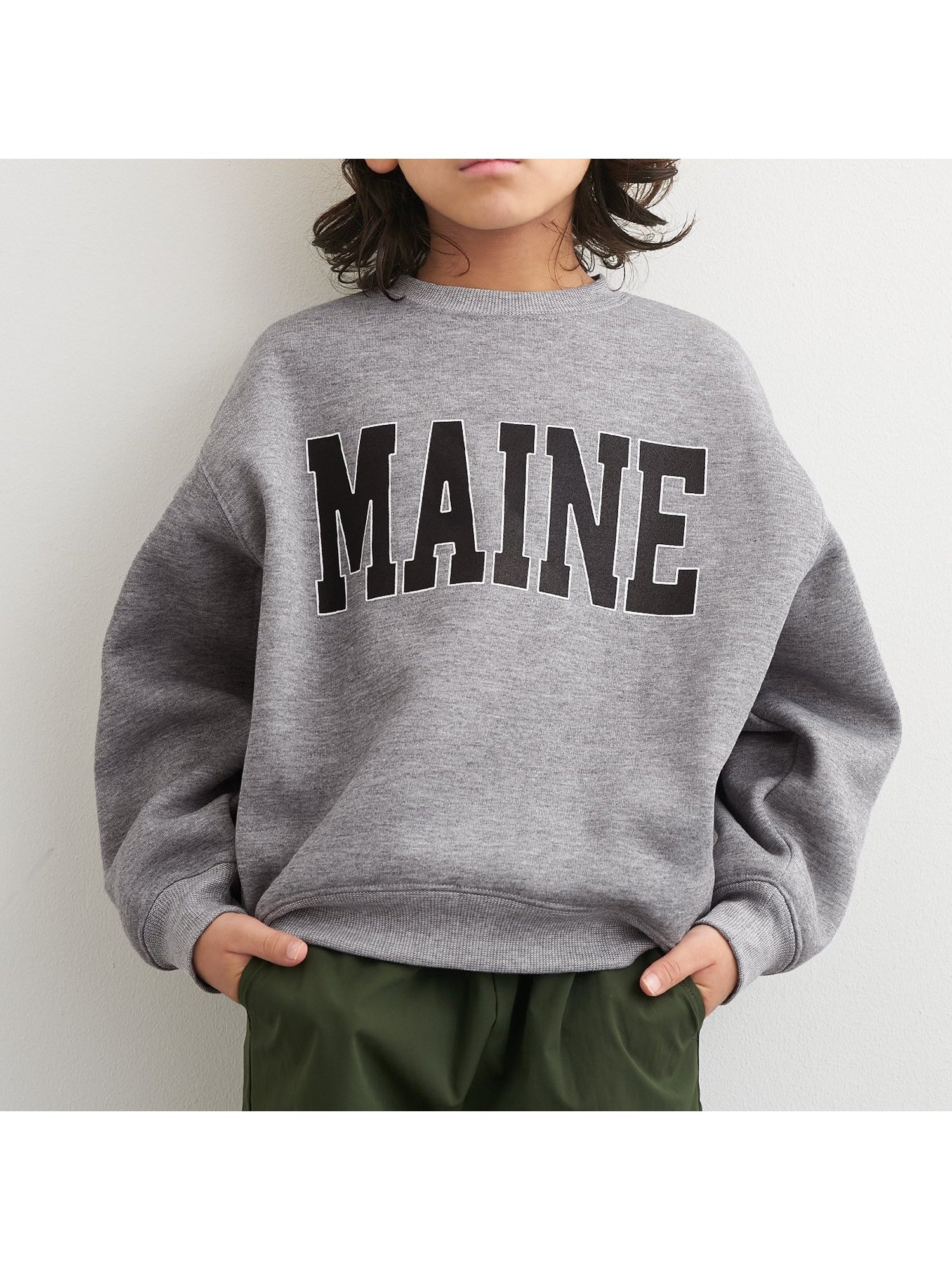 【コカ/coca / KIDS】のキッズ 親子お揃い裏起毛プリントスウェットトップス インテリア・キッズ・メンズ・レディースファッション・服の通販 founy(ファニー) 　ファッション　Fashion　キッズファッション　Fashion for Kids　トップス・カットソー　Cut & Sew Tops　インナー　Innerwear　ガーリー　Girly, Feminine Style　スウェット / スエット　Sweatshirt, Sweatwear　デニム　Denim, Jeans Material　長袖　Long Sleeve, Full Sleeve　フロント　Front, Front Design　プリント　Print, Printed Pattern　ベーシック　Basic, Essential　ポケット　Pocket, Pocket Detail　Lt.gray|ID: prp329100004776199 ipo3291000000034624472