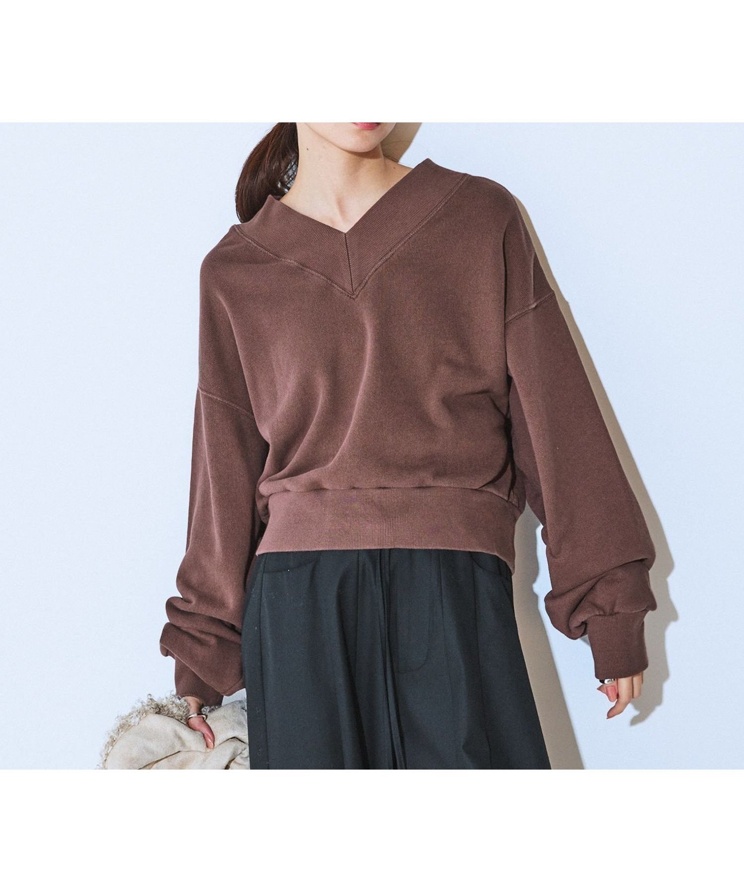 【ジーナシス/JEANASiS】のヘビーウェイトウラケショートVプルオーバー 人気、トレンドファッション・服の通販 founy(ファニー) 　ファッション　Fashion　レディースファッション　Fashion for Women　トップス・カットソー　Cut & Sew Tops　カジュアルプルオーバー・ニットトップス　Pullovers & Knit Tops / Casual Pullovers　おすすめ　Recommended / Our Picks　インナー　Innerwear　コンパクト　Compact, Small Size　シンプル　Simple, Minimal　スラックス　Slacks, Dress Pants　タートル　Turtleneck, Turtle Collar　デニム　Denim, Jeans Material　トレンド　Trend, Trending Now　春　Spring　 other-1|ID: prp329100004776201 ipo3291000000034624481