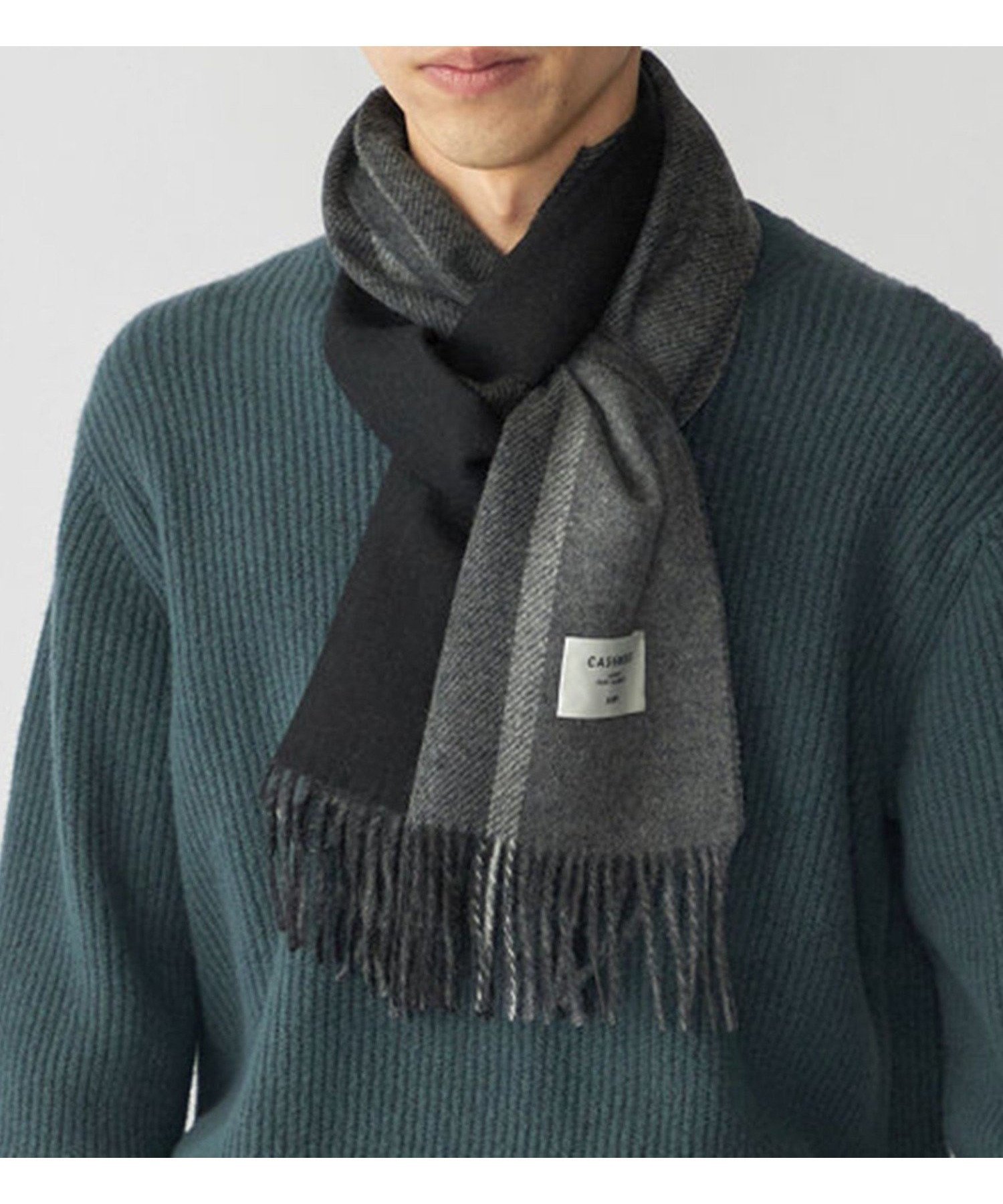 【シップス/SHIPS / MEN】のSHIPS カシミヤ ダブルフェイス パネル マフラー インテリア・キッズ・メンズ・レディースファッション・服の通販 founy(ファニー) 　ファッション　Fashion　メンズファッション　Fashion for Men　おすすめ　Recommended / Our Picks　ギフト プレゼント　Gift / Present　ダブル　Double, Double-Breasted　フェイス　Face, Facial Design　ベーシック　Basic, Essential　マフラー　Scarf, Muffler　リバーシブル　Reversible, Two-Sided　無地　Plain, Solid Color　ブラック|ID: prp329100004776442 ipo3291000000034722629