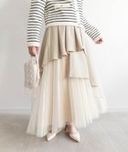 【ランダ/RANDA】のチュールドッキングフレアスカート BEIGE|ID: prp329100004776946 ipo3291000000034653962