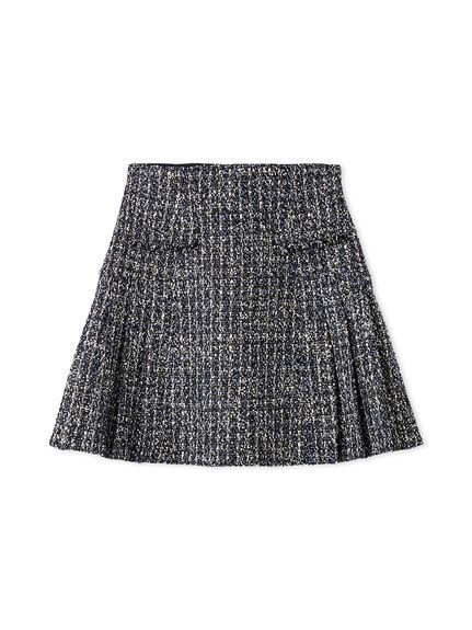 【スナイデル/SNIDEL】のサイドプリーツツイードミニスカート インテリア・キッズ・メンズ・レディースファッション・服の通販 founy(ファニー) 　ファッション　Fashion　レディースファッション　Fashion for Women　スカート　Skirts　ミニスカート　Mini Skirts　ジップ　Zip, Zipper　ストレート　Straight, Straight Cut　スパンコール　Sequins, Sequin Embellishment　スマート　Smart, Elegant　ツイード　Twill, Twill Weave　フロント　Front, Front Design　ブルゾン　Blouson, Bomber Jacket　プリーツ　Pleats, Pleated　おすすめ　Recommended / Our Picks　エレガント 上品　Elegant　NVY[089]|ID: prp329100004776973 ipo3291000000035142779