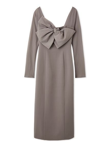 【スナイデル/SNIDEL】のオフショルリボンドレス インテリア・キッズ・メンズ・レディースファッション・服の通販 founy(ファニー) 　ファッション　Fashion　レディースファッション　Fashion for Women　ワンピース　Dresses　フォーマル・パーティードレス・結婚式用ドレス　Elegant & Casual Dresses　ウェーブ　Wavy Pattern　エアリー　Airy Texture　エレガント 上品　Elegant　シアー　Sheer, See-Through　シャーリング　Shirring, Ruched　ストレッチ　Stretch, Stretchy Fabric　スマート　Smart, Elegant　デコルテ　Décolleté, Neckline　ドッキング　Docking, Mixed Material　ドレス　Dress, One-Piece　ビッグ　Big, Oversized　モノトーン　Monotone, Black and White　リボン　Ribbon, Bow　ロング　Long, Long-Length　おすすめ　Recommended / Our Picks　GBEG[034]|ID: prp329100004777000 ipo3291000000034632509