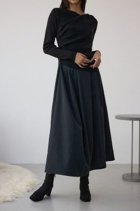 【アズール バイ マウジー/AZUL by moussy】の布帛ドッキングドレープニットワンピース 人気、トレンドファッション・服の通販 founy(ファニー) ファッション Fashion レディースファッション Fashion for Women ワンピース Dresses ニットワンピース Knit Dresses キャップ Cap, Baseball Cap ストレッチ Stretch, Stretchy Fabric スニーカー Sneakers, Trainers ダウン Down, Puffer ドッキング Docking, Mixed Material ロング Long, Long-Length |ID:prp329100004777004