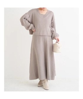 【ジェイ アンド シュプール/Re J&SUPURE】のSET Vネックニットトップス×ノースリワンピース 人気、トレンドファッション・服の通販 founy(ファニー) ファッション Fashion レディースファッション Fashion for Women ワンピース Dresses アクセサリー Fashion Accessories インナー Innerwear シンプル Simple, Minimal スウェット / スエット Sweatshirt, Sweatwear ストライプ Stripe, Striped Pattern タイトスカート Pencil Skirt, Tight Skirt フェミニン Feminine, Girly フレア Flare, Flared ポケット Pocket, Pocket Detail マーメイド Mermaid, Fishtail Silhouette 冬 Winter / This Winter |ID:prp329100004777005