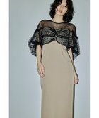 【ビーフラット/bflat】のフロッキードットワンピース パーティードレス オケージョンドレス 結婚式 二次会 ベージュ|ID: prp329100004777023 ipo3291000000034632849