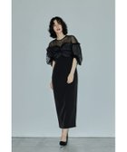 【ビーフラット/bflat】のフロッキードットワンピース パーティードレス オケージョンドレス 結婚式 二次会 ブラック|ID: prp329100004777023 ipo3291000000034632852