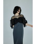 【ビーフラット/bflat】のフロッキードットワンピース パーティードレス オケージョンドレス 結婚式 二次会 チャコール|ID: prp329100004777023 ipo3291000000034632855