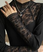 【ミニミニストア/miniministore】のレースカットソー切り替えインナートップス ブラック|ID: prp329100004777030 ipo3291000000034632970