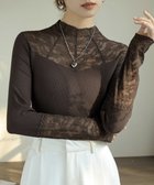 【ミニミニストア/miniministore】のレースカットソー切り替えインナートップス ブラウン|ID: prp329100004777030 ipo3291000000034632971