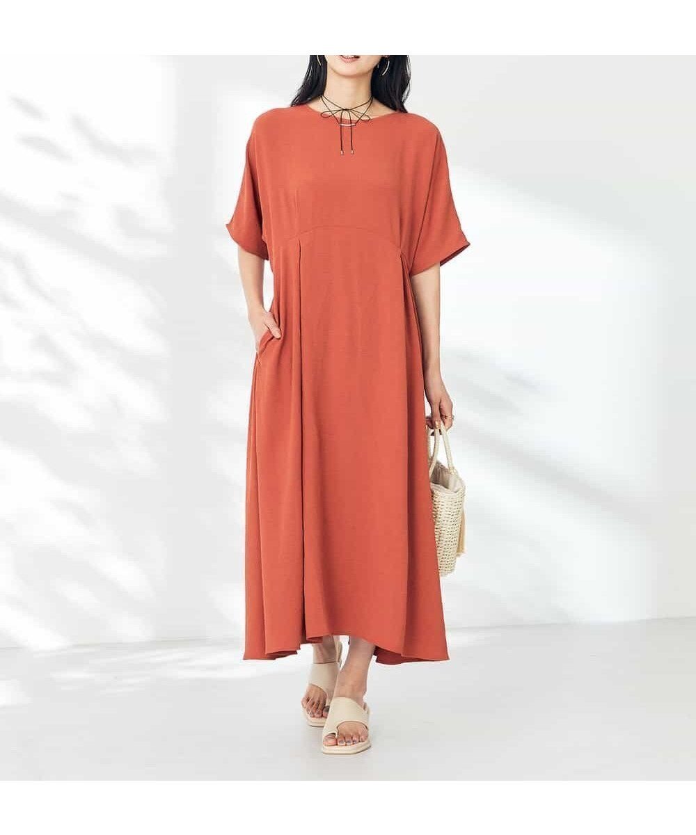 【アー ヴェー ヴェー/a.v.v】の【接触冷感/洗える/ストレッチ/UVカット】ウエスト切り替えドルマンワンピース インテリア・キッズ・メンズ・レディースファッション・服の通販 founy(ファニー) 　ファッション　Fashion　レディースファッション　Fashion for Women　ワンピース　Dresses　洗える　Machine Washable　キャップ　Cap, Baseball Cap　サンダル　Sandals, Summer Shoes　ストレッチ　Stretch, Stretchy Fabric　スニーカー　Sneakers, Trainers　ポケット　Pocket, Pocket Detail　楽ちん　Easy Fit, Comfortable　再入荷　Restock / Back in Stock　おすすめ　Recommended / Our Picks　夏　Summer　オレンジ|ID: prp329100004777048 ipo3291000000034633374