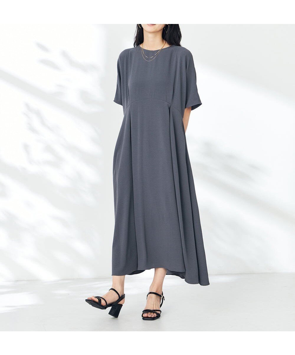 【アー ヴェー ヴェー/a.v.v】の【接触冷感/洗える/ストレッチ/UVカット】ウエスト切り替えドルマンワンピース インテリア・キッズ・メンズ・レディースファッション・服の通販 founy(ファニー) 　ファッション　Fashion　レディースファッション　Fashion for Women　ワンピース　Dresses　洗える　Machine Washable　キャップ　Cap, Baseball Cap　サンダル　Sandals, Summer Shoes　ストレッチ　Stretch, Stretchy Fabric　スニーカー　Sneakers, Trainers　ポケット　Pocket, Pocket Detail　楽ちん　Easy Fit, Comfortable　再入荷　Restock / Back in Stock　おすすめ　Recommended / Our Picks　夏　Summer　ダークグレー|ID: prp329100004777048 ipo3291000000034633378