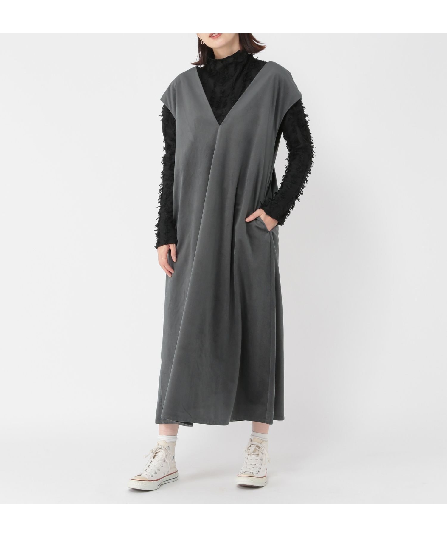 【スタディオ クリップ/studio CLIP】のアソートジャンパースカート プチサイズあり インテリア・キッズ・メンズ・レディースファッション・服の通販 founy(ファニー) 　ファッション　Fashion　レディースファッション　Fashion for Women　スカート　Skirts　おすすめ　Recommended / Our Picks　インナー　Innerwear　カットソー　Cut and Sewn Top　シンプル　Simple, Minimal　エレガント 上品　Elegant　グレー15|ID: prp329100004777058 ipo3291000000034633593