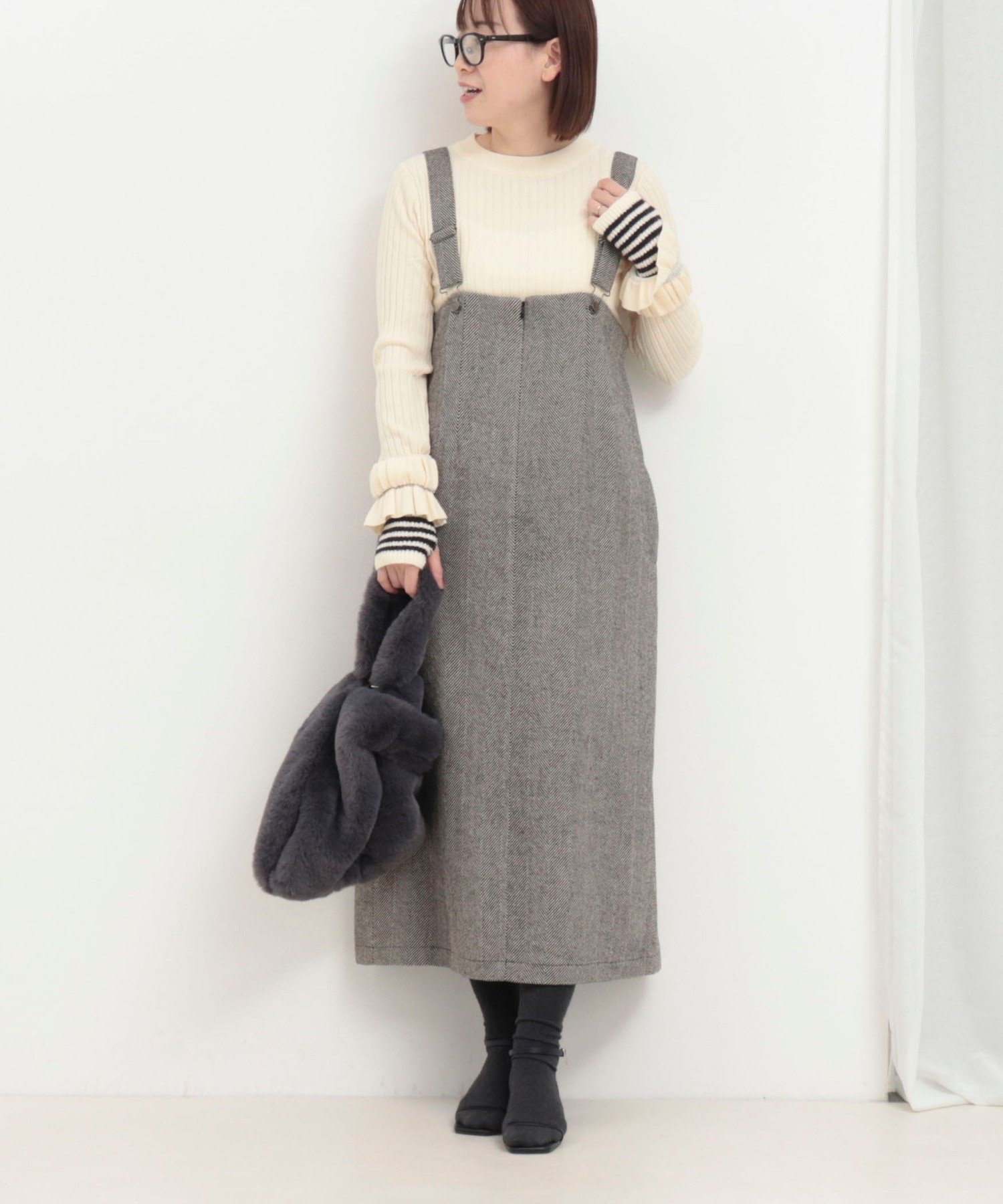 【フレディ&グロスター/FREDY&GLOSTER】のヘリンボーンナロージャンスカ 人気、トレンドファッション・服の通販 founy(ファニー) 　ファッション　Fashion　レディースファッション　Fashion for Women　クラシック　Classic, Timeless Style　今季　This Season, Current Season　バランス　Balance, Style Balance　フィット　Fit, Slim Fit　フロント　Front, Front Design　ポケット　Pocket, Pocket Detail　リブニット　Rib Knit, Ribbed Knit　おすすめ　Recommended / Our Picks　エレガント 上品　Elegant　2025年　2025　2025-2026秋冬・A/W　Autumn/Winter 2025–26 AW25–26　 other-1|ID: prp329100004777089 ipo3291000000035161492