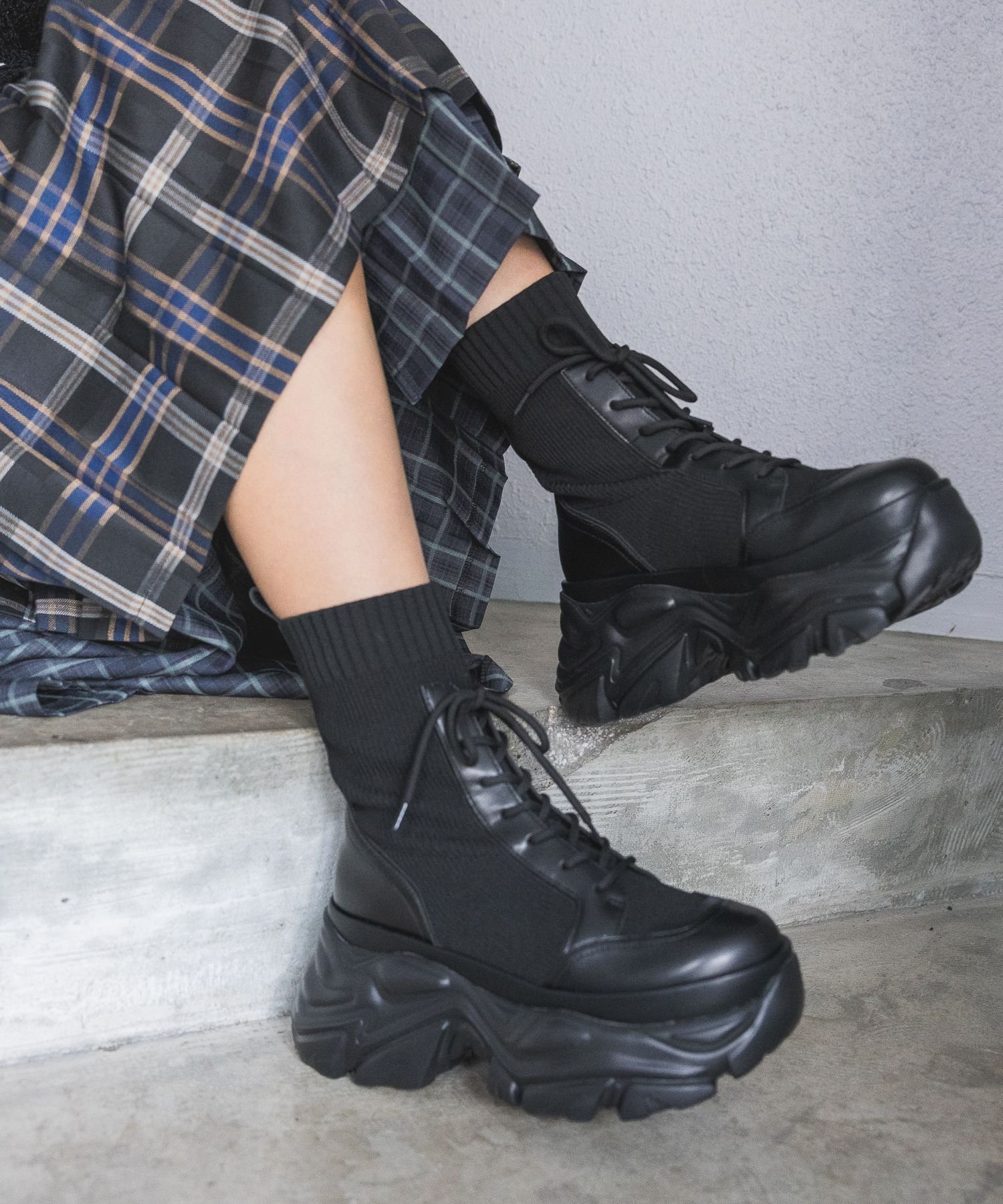 【ページボーイ/PAGEBOY】のレースアップソックスブーツ インテリア・キッズ・メンズ・レディースファッション・服の通販 founy(ファニー) ファッション Fashion レディースファッション Fashion for Women ソックス&靴下 Socks & Hosiery ストレッチ Stretch, Stretchy Fabric レース Lace, Lace Fabric ロング Long, Long-Length ブラック09|ID: prp329100004777125 ipo3291000000034635010