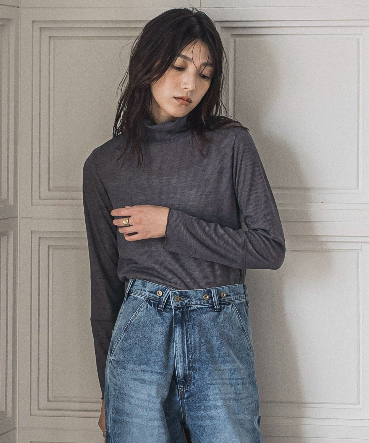 【メイソングレイ/MAYSON GREY】のメランジリブタートルネックプルオーバー≪手洗い可能≫ インテリア・キッズ・メンズ・レディースファッション・服の通販 founy(ファニー) 　ファッション　Fashion　レディースファッション　Fashion for Women　トップス・カットソー　Cut & Sew Tops　カジュアルプルオーバー・ニットトップス　Pullovers & Knit Tops / Casual Pullovers　タートルネック・ハイネックトップス　Turtlenecks & High-Neck Tops　インナー　Innerwear　秋　Autumn　シアー　Sheer, See-Through　タートルネック　Turtleneck, High Neck　なめらか　Smooth, Silky Texture　長袖　Long Sleeve, Full Sleeve　パターン　Pattern, Design Print　フィット　Fit, Slim Fit　ベスト　Vest, Waistcoat　無地　Plain, Solid Color　ロング　Long, Long-Length　A/W・秋冬　Autumn/Winter　2025年　2025　2025-2026秋冬・A/W　Autumn/Winter 2025–26 AW25–26　チャコールグレー|ID: prp329100004777194 ipo3291000000034637011