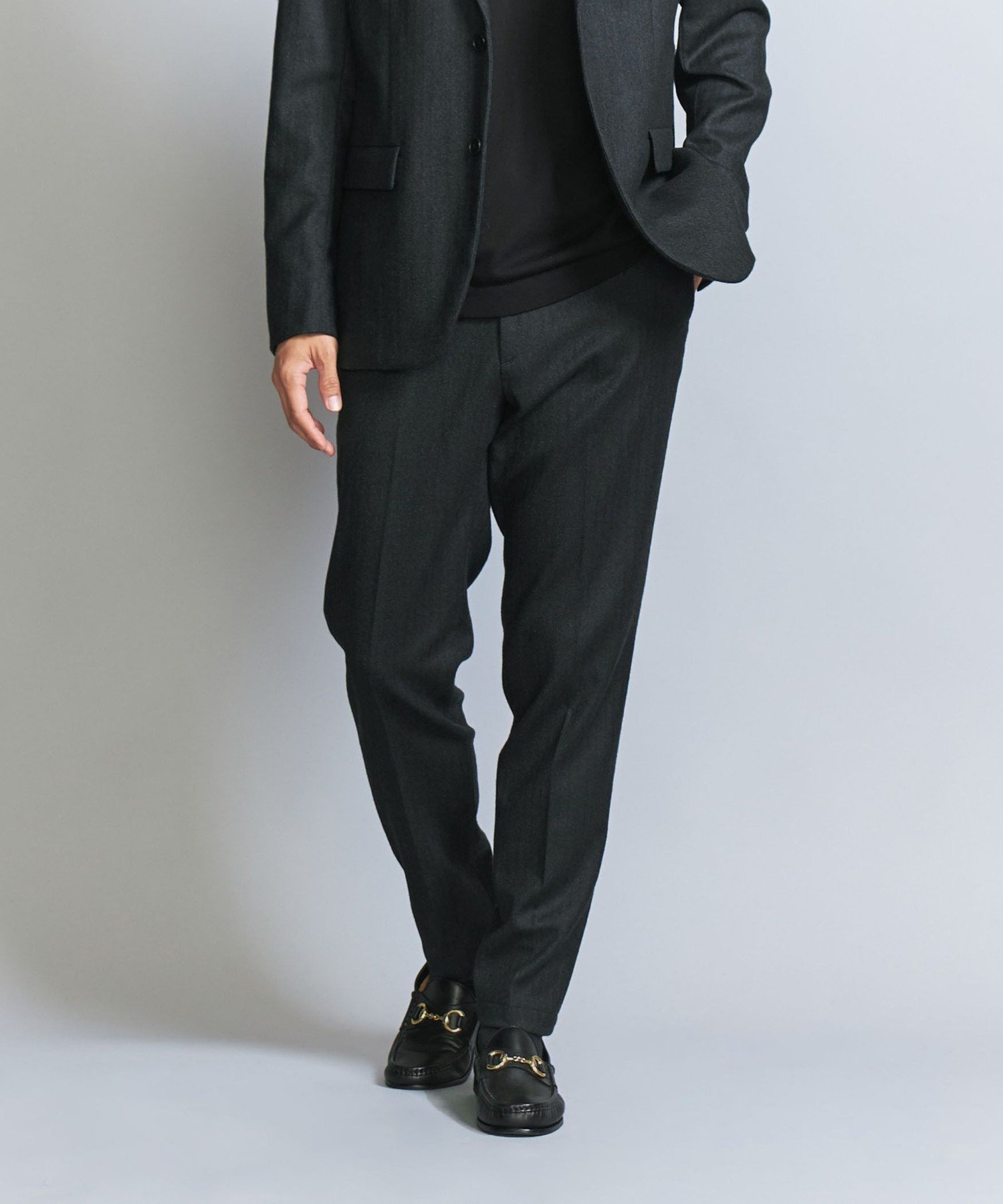 【ユナイテッドアローズ/UNITED ARROWS / MEN】のサキソニー ノープリーツ スリム パンツ -ストレッチ セットアップ対応- インテリア・キッズ・メンズ・レディースファッション・服の通販 founy(ファニー) 　ファッション　Fashion　メンズファッション　Fashion for Men　ボトムス　Bottoms　シンプル　Simple, Minimal　ジャケット　Jacket, Outerwear　スタイリッシュ　Stylish, Fashionable　スタンダード　Standard, Basic　ストレッチ　Stretch, Stretchy Fabric　スマート　Smart, Elegant　スラックス　Slacks, Dress Pants　スリム　Slim, Slim Fit　セットアップ　Set-Up, Coordinated Outfit　トラベル　Travel, Travel Gear　トレンド　Trend, Trending Now　プリーツ　Pleats, Pleated　ベーシック　Basic, Essential　別注　Limited Edition, Custom Order　A/W・秋冬　Autumn/Winter　アウトレット　Outlet / Clearance　おすすめ　Recommended / Our Picks　旅行　Travel　エレガント 上品　Elegant　ビジネス 仕事 通勤　Business / Work / Commuting　DK.GREEN|ID: prp329100004777269 ipo3291000000034638471