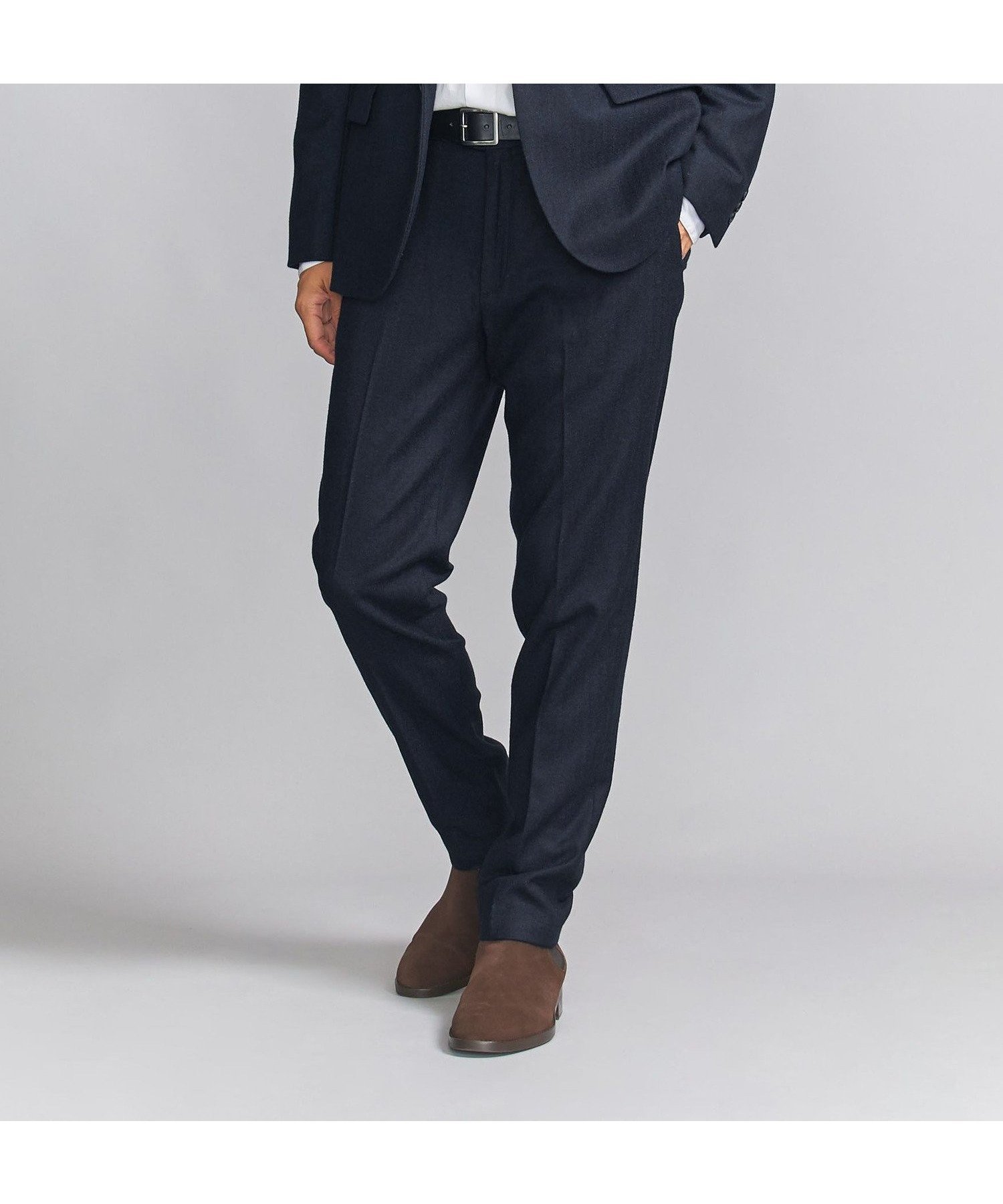 【ユナイテッドアローズ/UNITED ARROWS / MEN】のサキソニー ノープリーツ スリム パンツ -ストレッチ セットアップ対応- インテリア・キッズ・メンズ・レディースファッション・服の通販 founy(ファニー) 　ファッション　Fashion　メンズファッション　Fashion for Men　ボトムス　Bottoms　シンプル　Simple, Minimal　ジャケット　Jacket, Outerwear　スタイリッシュ　Stylish, Fashionable　スタンダード　Standard, Basic　ストレッチ　Stretch, Stretchy Fabric　スマート　Smart, Elegant　スラックス　Slacks, Dress Pants　スリム　Slim, Slim Fit　セットアップ　Set-Up, Coordinated Outfit　トラベル　Travel, Travel Gear　トレンド　Trend, Trending Now　プリーツ　Pleats, Pleated　ベーシック　Basic, Essential　別注　Limited Edition, Custom Order　A/W・秋冬　Autumn/Winter　アウトレット　Outlet / Clearance　おすすめ　Recommended / Our Picks　旅行　Travel　エレガント 上品　Elegant　ビジネス 仕事 通勤　Business / Work / Commuting　NAVY|ID: prp329100004777269 ipo3291000000034638472