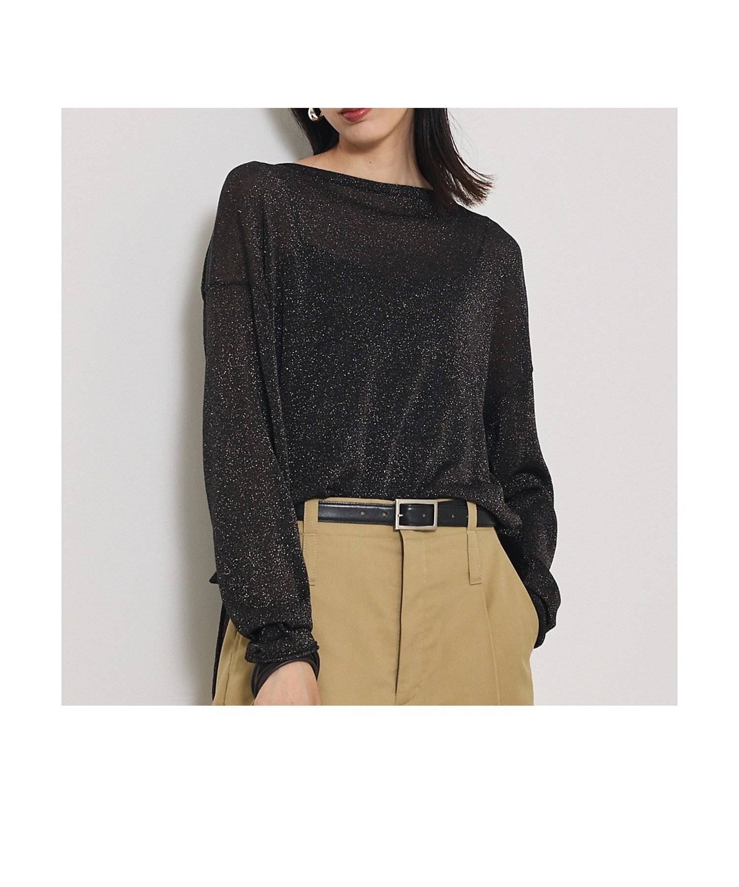 【カリテ/qualite】の【大人気ラメシリーズ】ラメシアーボックスニット インテリア・キッズ・メンズ・レディースファッション・服の通販 founy(ファニー) 　ファッション　Fashion　レディースファッション　Fashion for Women　トップス・カットソー　Cut & Sew Tops　ニット　Knit Tops & Sweaters　インナー　Innerwear　サンダル　Sandals, Summer Shoes　シンプル　Simple, Minimal　ボックス　Boxy, Box Shape　ワイド　Wide, Wide Fit　ブラック|ID: prp329100004777534 ipo3291000000035219782