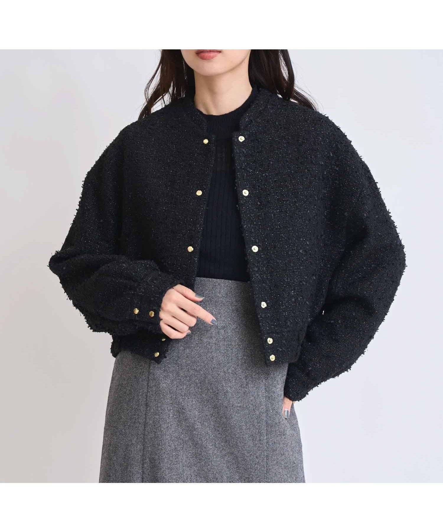 【ノエラ/Noela】のツイードショートブルゾン 人気、トレンドファッション・服の通販 founy(ファニー) 　ファッション　Fashion　レディースファッション　Fashion for Women　アウター　Coat / Outerwear Collection　ブルゾンジャケット・スポーティアウター　Blouson Jackets　コンパクト　Compact, Small Size　ショート　Short, Short Length　ツイード　Twill, Twill Weave　フリンジ　Fringe, Tassel　ブルゾン　Blouson, Bomber Jacket　ポケット　Pocket, Pocket Detail　エレガント 上品　Elegant　A/W・秋冬　Autumn/Winter　 other-1|ID: prp329100004777537 ipo3291000000034641041