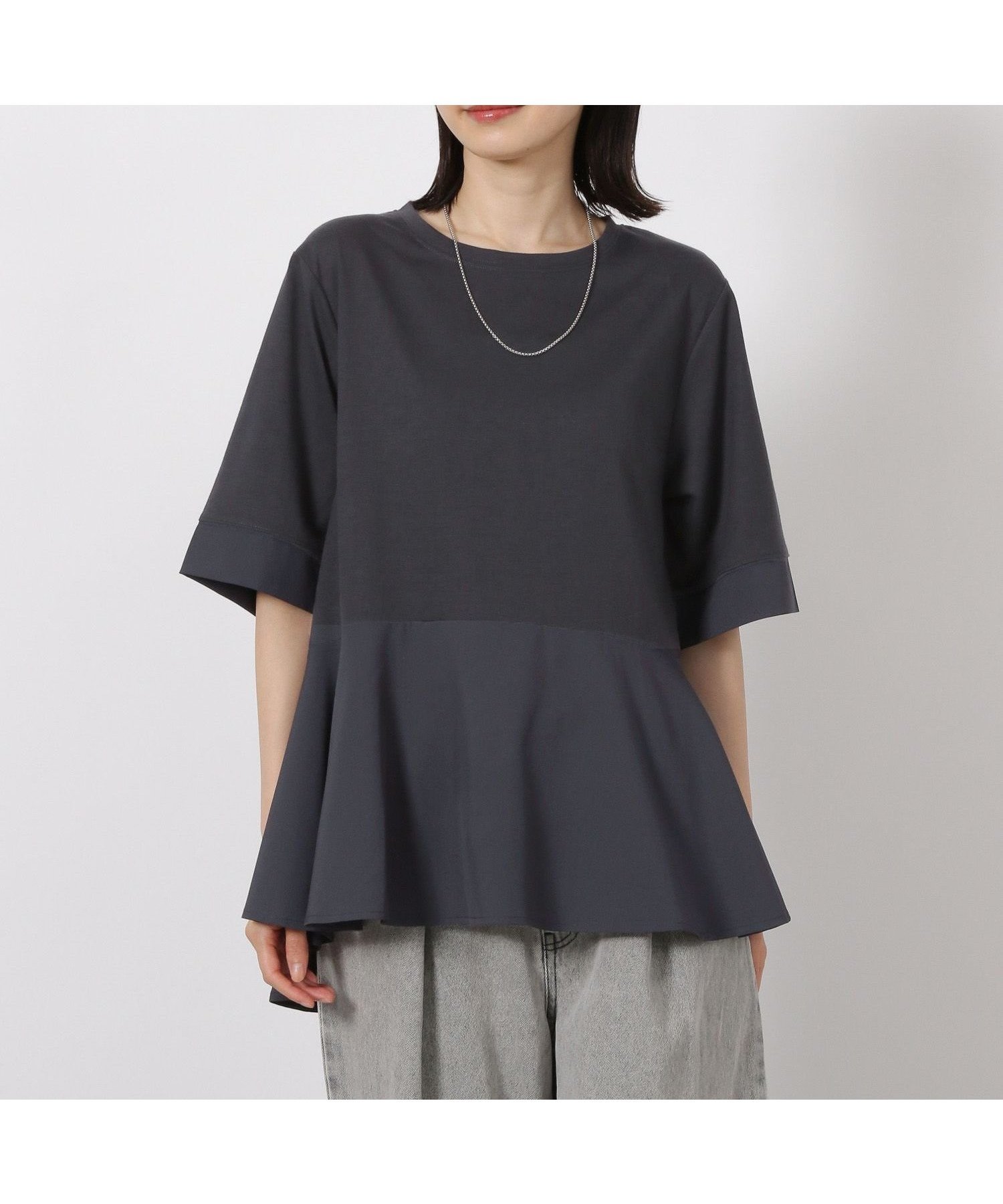 【ラコレ/LAKOLE】の異素材きりかえ半袖 人気、トレンドファッション・服の通販 founy(ファニー) ファッション Fashion レディースファッション Fashion for Women トップス・カットソー Cut & Sew Tops カットソー Cut and Sewn Top フレア Flare, Flared ボトム Bottoms, Lower Wear 切替 Switching, Contrast Panel 半袖 Short Sleeve, Half Sleeve other-1|ID: prp329100004777559 ipo3291000000034641319