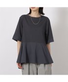 【ラコレ/LAKOLE】の異素材きりかえ半袖 人気、トレンドファッション・服の通販 founy(ファニー) ファッション Fashion レディースファッション Fashion for Women トップス・カットソー Cut & Sew Tops カットソー Cut and Sewn Top フレア Flare, Flared ボトム Bottoms, Lower Wear 切替 Switching, Contrast Panel 半袖 Short Sleeve, Half Sleeve thumbnail チャコール|ID: prp329100004777559 ipo3291000000034641320