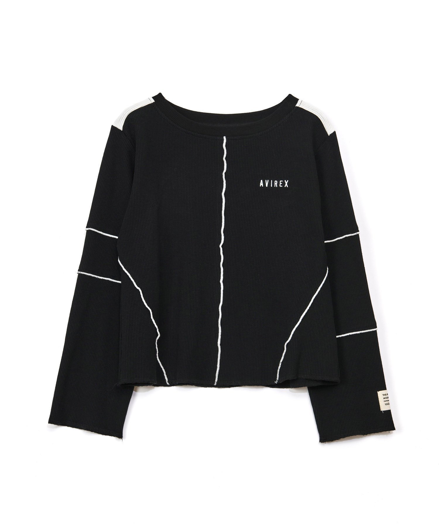 【アウラアイラ/AULA AILA】の【AVIREX】THERMAL TOPS インテリア・キッズ・メンズ・レディースファッション・服の通販 founy(ファニー) 　ファッション　Fashion　レディースファッション　Fashion for Women　トップス・カットソー　Cut & Sew Tops　おすすめ　Recommended / Our Picks　インナー　Innerwear　コラボ　Collaboration, Collab　スタイリッシュ　Stylish, Fashionable　ボトム　Bottoms, Lower Wear　ポケット　Pocket, Pocket Detail　ミリタリー　Military, Army Style　ワッフル　Waffle, Waffle Knit　切替　Switching, Contrast Panel　BLACK|ID: prp329100004777569 ipo3291000000035164234