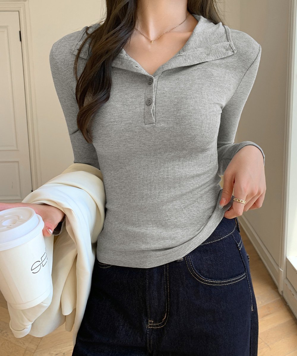 【ミニミニストア/miniministore】のフード付きリブカットソーレディース長袖T インテリア・キッズ・メンズ・レディースファッション・服の通販 founy(ファニー) 　ファッション　Fashion　レディースファッション　Fashion for Women　トップス・カットソー　Cut & Sew Tops　カットソー・ベーシックTシャツ　Cut-and-Sewn Tops / Stretch Tees & Basics　インナー　Innerwear　カットソー　Cut and Sewn Top　ガーリー　Girly, Feminine Style　ショート　Short, Short Length　シンプル　Simple, Minimal　スリム　Slim, Slim Fit　長袖　Long Sleeve, Full Sleeve　フィット　Fit, Slim Fit　ミニスカート　Mini Skirt, Short Skirt　ライトグレー|ID: prp329100004777663 ipo3291000000034642397