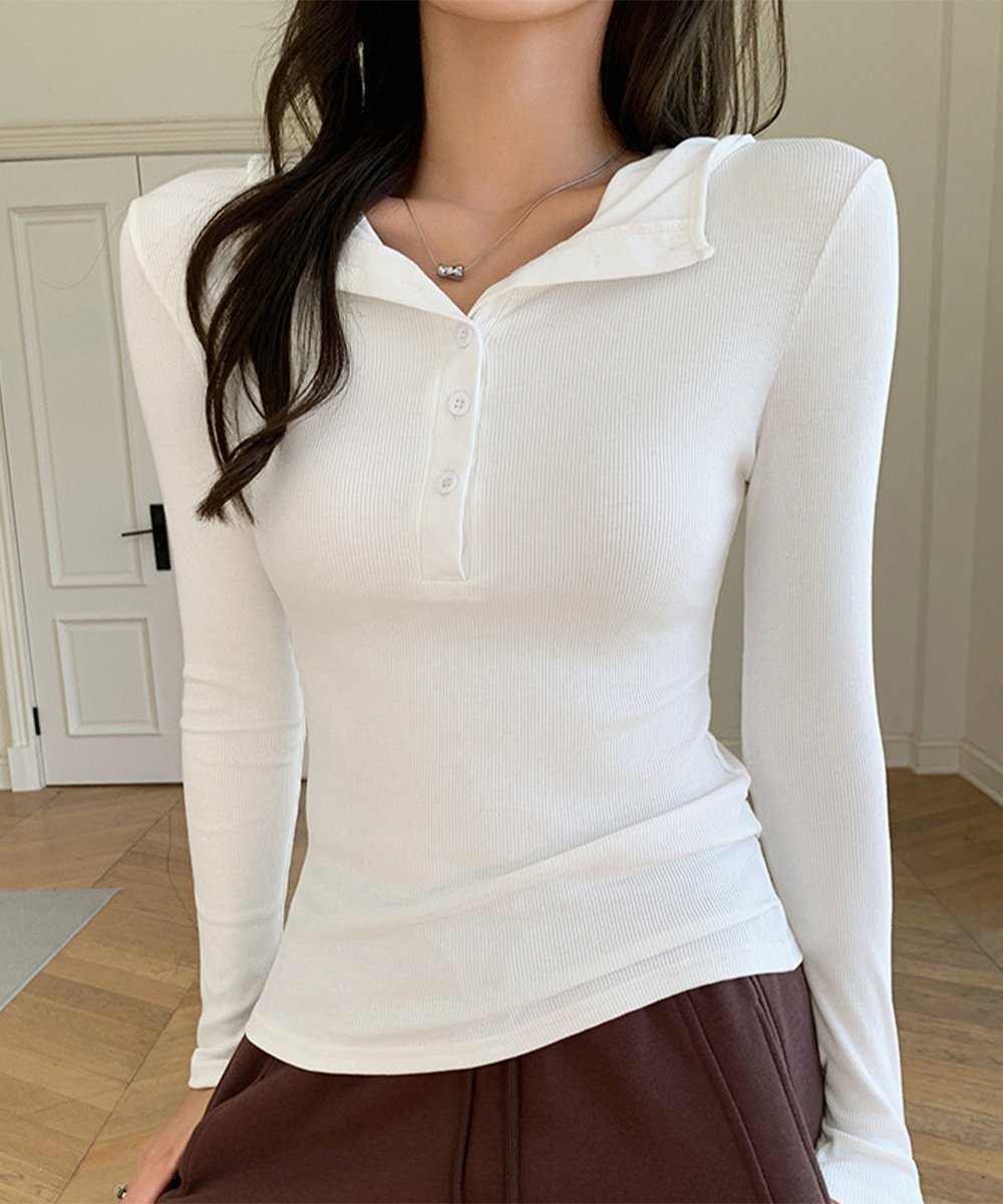 【ミニミニストア/miniministore】のフード付きリブカットソーレディース長袖T インテリア・キッズ・メンズ・レディースファッション・服の通販 founy(ファニー) 　ファッション　Fashion　レディースファッション　Fashion for Women　トップス・カットソー　Cut & Sew Tops　カットソー・ベーシックTシャツ　Cut-and-Sewn Tops / Stretch Tees & Basics　インナー　Innerwear　カットソー　Cut and Sewn Top　ガーリー　Girly, Feminine Style　ショート　Short, Short Length　シンプル　Simple, Minimal　スリム　Slim, Slim Fit　長袖　Long Sleeve, Full Sleeve　フィット　Fit, Slim Fit　ミニスカート　Mini Skirt, Short Skirt　ホワイト|ID: prp329100004777663 ipo3291000000034642404