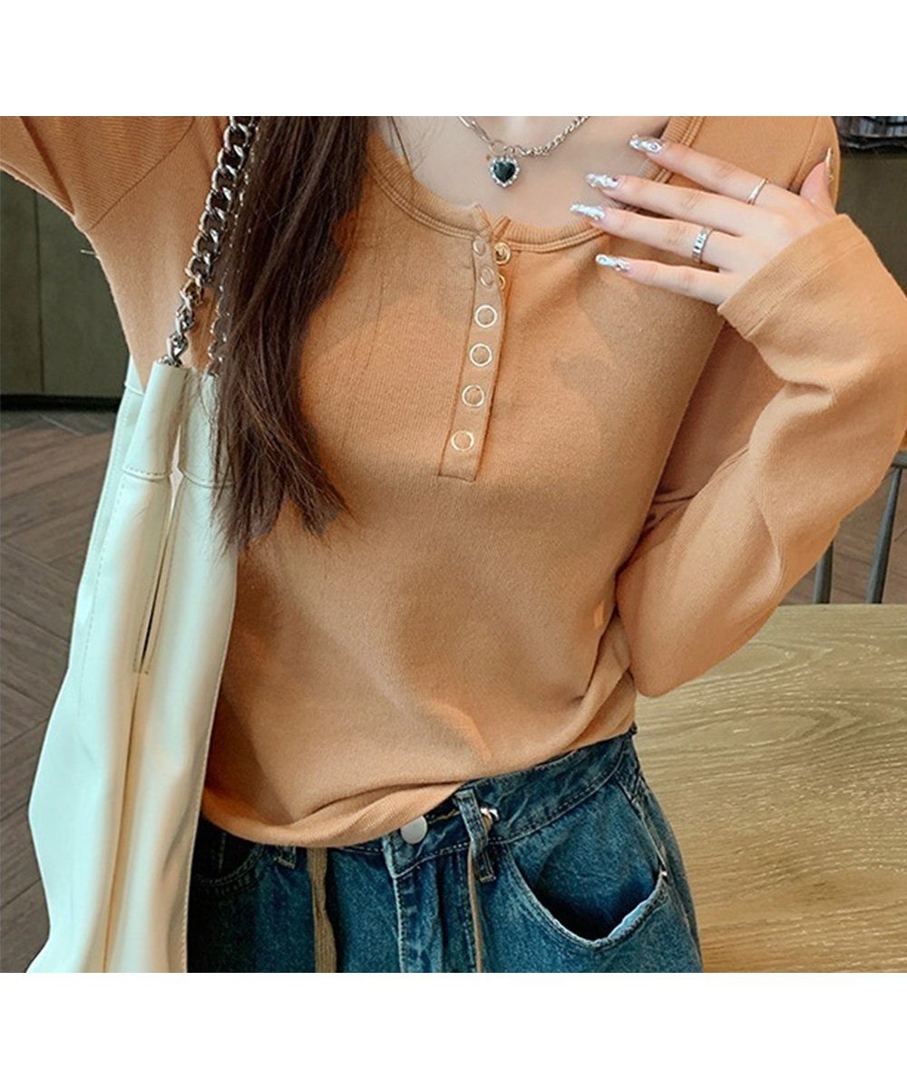 【ミニミニストア/miniministore】のカップ付きリブニットトップス暖かインナー インテリア・キッズ・メンズ・レディースファッション・服の通販 founy(ファニー) ファッション Fashion レディースファッション Fashion for Women トップス・カットソー Cut & Sew Tops ニット Knit Tops & Sweaters インナー Innerwear オレンジ Orange カットソー Cut and Sewn Top シンプル Simple, Minimal デニム Denim, Jeans Material 長袖 Long Sleeve, Full Sleeve フィット Fit, Slim Fit フロント Front, Front Design ワイド Wide, Wide Fit ワイヤー Wire, Wired Bra 冬 Winter / This Winter A/W・秋冬 Autumn/Winter キャメル(オレンジ寄り)|ID: prp329100004777665 ipo3291000000034642418