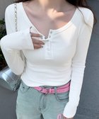 【ミニミニストア/miniministore】のカップ付きリブニットトップス暖かインナー ホワイト|ID: prp329100004777665 ipo3291000000034642420