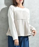 【インタープラネット/INTERPLANET】のツイード*起毛リブ異素材切替ビスチェ風プルオーバー オフホワイト|ID: prp329100004777675 ipo3291000000034642489