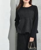 【インタープラネット/INTERPLANET】のツイード*起毛リブ異素材切替ビスチェ風プルオーバー ブラック|ID: prp329100004777675 ipo3291000000034642490