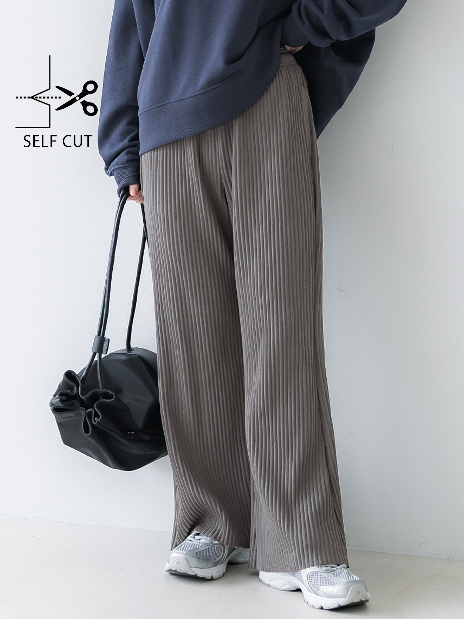 【コカ/COCA】の【新色追加】裏起毛ジョーゼットリブパンツ インテリア・キッズ・メンズ・レディースファッション・服の通販 founy(ファニー) 　ファッション　Fashion　レディースファッション　Fashion for Women　パンツ　Pants & Trousers　カットオフ　Cut-Off Design　シンプル　Simple, Minimal　ジャケット　Jacket, Outerwear　ジョーゼット　Georgette, Semi-Sheer Fabric　ストレッチ　Stretch, Stretchy Fabric　チュニック　Tunic, Long Top　プリーツ　Pleats, Pleated　ポケット　Pocket, Pocket Detail　無地　Plain, Solid Color　リラックス　Relax, Relaxed Fit　ロング　Long, Long-Length　ワイド　Wide, Wide Fit　冬　Winter / This Winter　エレガント 上品　Elegant　2025年　2025　2025-2026秋冬・A/W　Autumn/Winter 2025–26 AW25–26　Charcoal|ID: prp329100004777682 ipo3291000000034642534