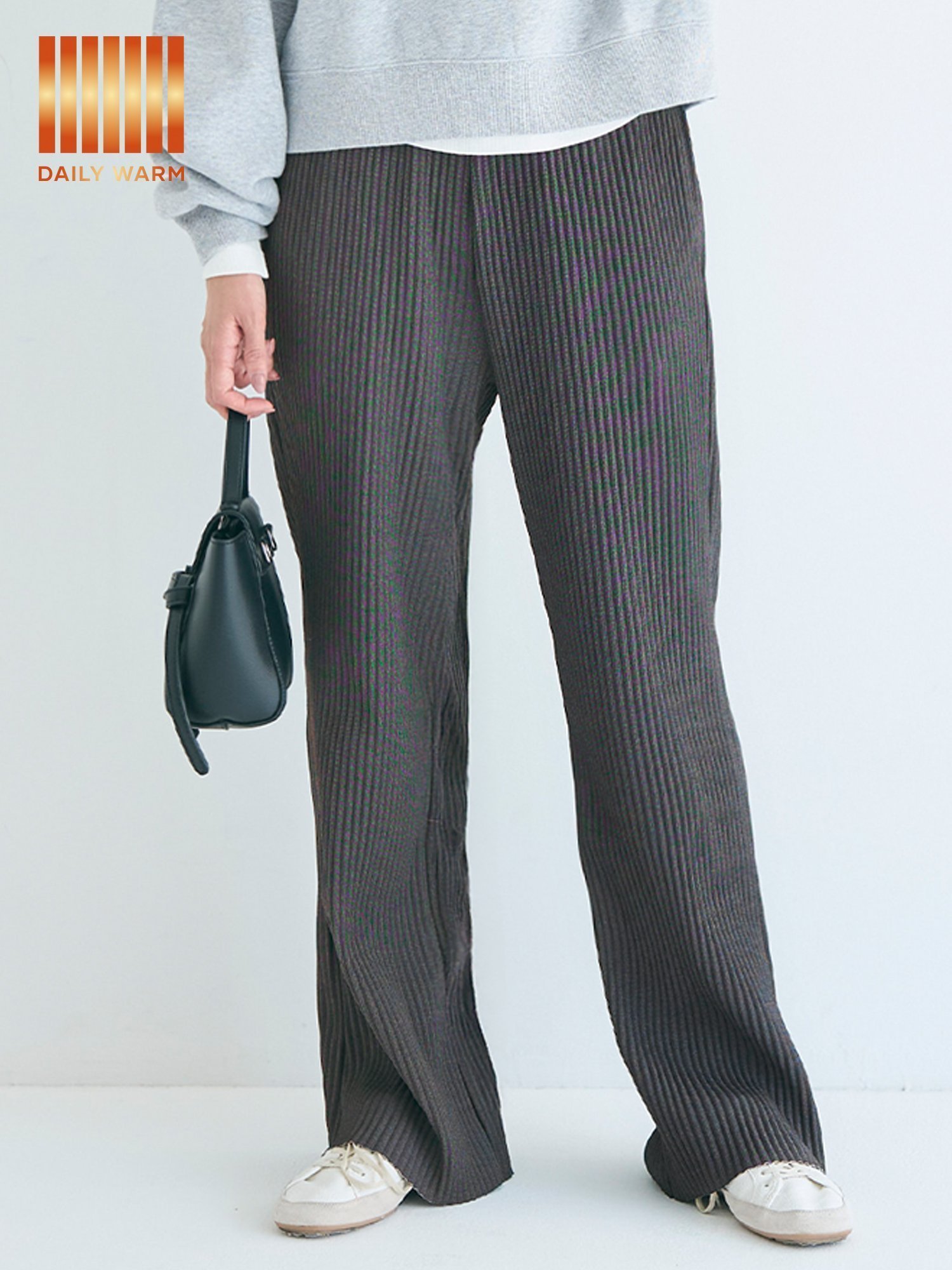 【コカ/COCA】の【DAILY WARM】裏起毛ジョーゼットリブパンツ 人気、トレンドファッション・服の通販 founy(ファニー) 　ファッション　Fashion　レディースファッション　Fashion for Women　パンツ　Pants & Trousers　カットオフ　Cut-Off Design　シンプル　Simple, Minimal　ジャケット　Jacket, Outerwear　ジョーゼット　Georgette, Semi-Sheer Fabric　ストレッチ　Stretch, Stretchy Fabric　チュニック　Tunic, Long Top　プリーツ　Pleats, Pleated　ポケット　Pocket, Pocket Detail　無地　Plain, Solid Color　リラックス　Relax, Relaxed Fit　ロング　Long, Long-Length　ワイド　Wide, Wide Fit　冬　Winter / This Winter　エレガント 上品　Elegant　2025年　2025　2025-2026秋冬・A/W　Autumn/Winter 2025–26 AW25–26　 other-1|ID: prp329100004777682 ipo3291000000035131902