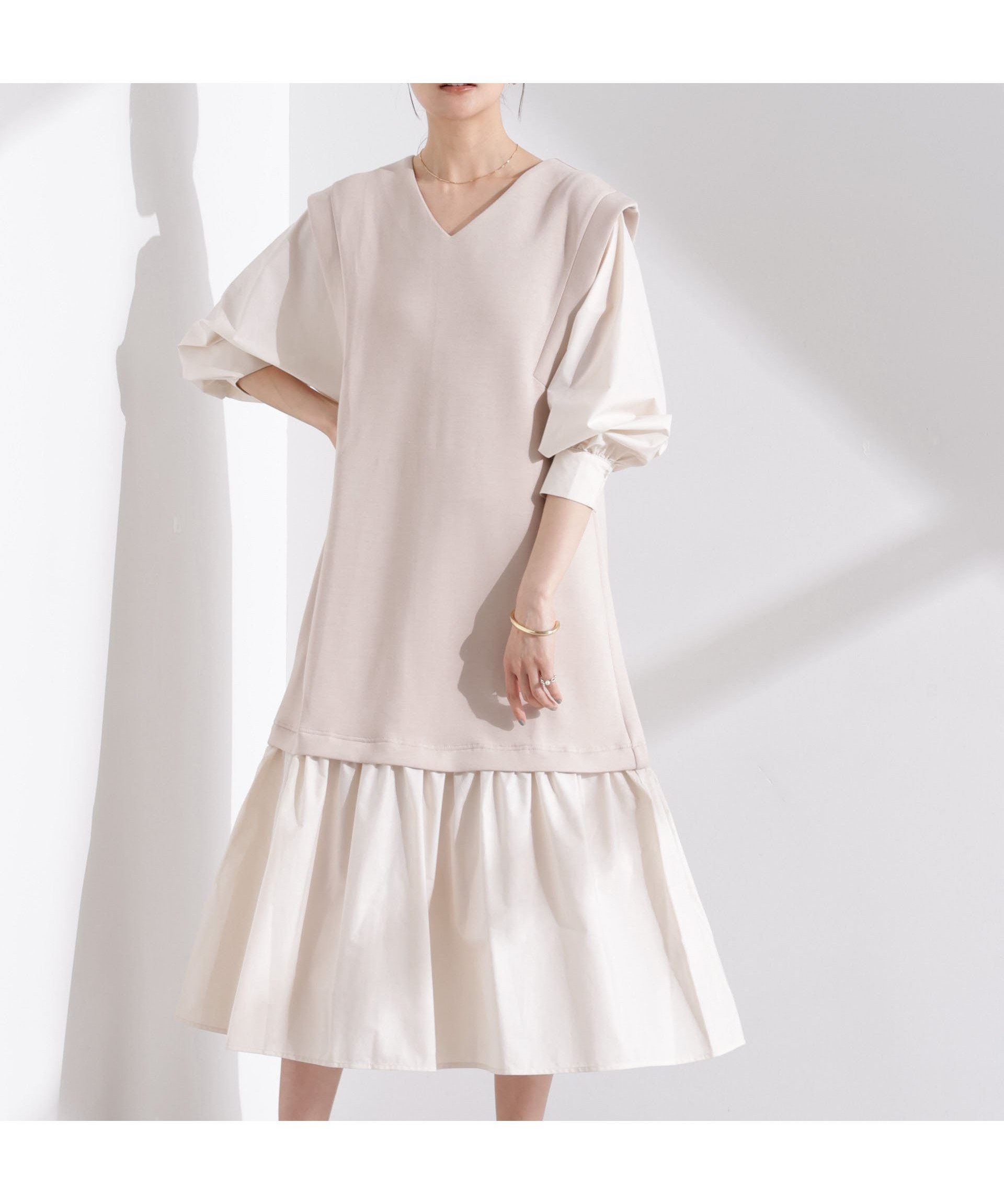 【ナノ ユニバース/nano universe】のダンボールベストレイヤード風コンビワンピース インテリア・キッズ・メンズ・レディースファッション・服の通販 founy(ファニー) 　ファッション　Fashion　レディースファッション　Fashion for Women　アウター　Coat / Outerwear Collection　ウォッシャブル　Machine Washable　コンビ　Combo, Combination Style　スリーブ　Sleeve, Long Sleeve / Short Sleeve　ベスト　Vest, Waistcoat　ビジネス 仕事 通勤　Business / Work / Commuting　2025年　2025　2025春夏・S/S　Spring/Summer 2025 SS25　グレージュ3|ID: prp329100004777750 ipo3291000000034643909