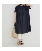 【ジェイ アンド シュプール/Re J&SUPURE】の【接触冷感】ギャザーシャツワンピース(無地・花柄) 濃緑|ID: prp329100004777760 ipo3291000000034644191