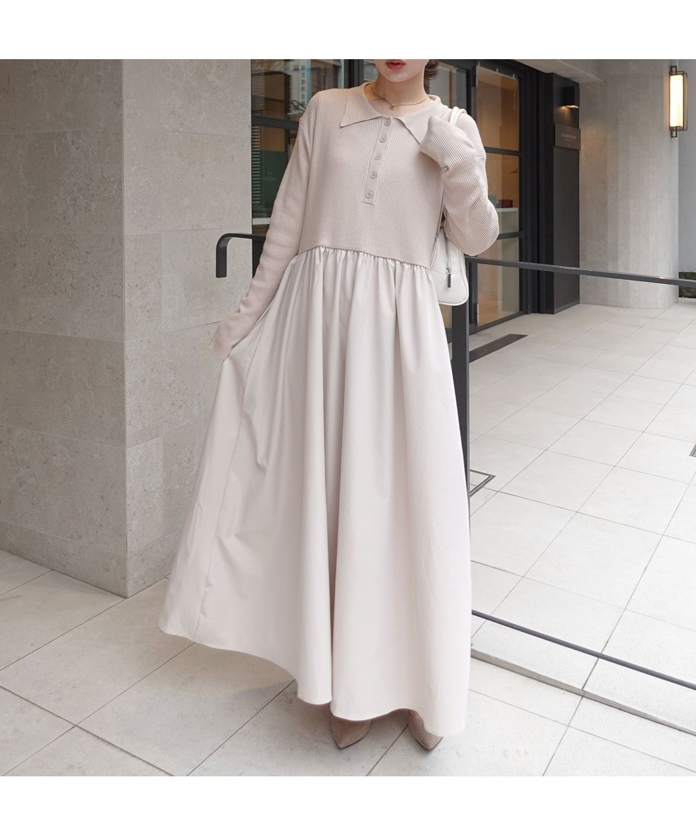 【コーナーズ/CORNERS】のポロネックドッキングワンピース インテリア・キッズ・メンズ・レディースファッション・服の通販 founy(ファニー) 　ファッション　Fashion　レディースファッション　Fashion for Women　ワンピース　Dresses　アクセサリー　Fashion Accessories　シンプル　Simple, Minimal　スニーカー　Sneakers, Trainers　フィット　Fit, Slim Fit　リラックス　Relax, Relaxed Fit　エクリュ|ID: prp329100004777762 ipo3291000000035039178