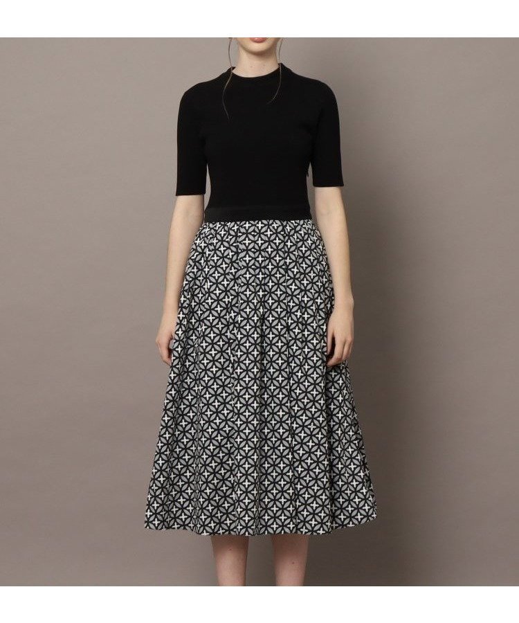 【ドレステリア/DRESSTERIOR】の【洗える/着映え/大人気柄】オーバーラップサークルコンビワンピース インテリア・キッズ・メンズ・レディースファッション・服の通販 founy(ファニー) ファッション Fashion レディースファッション Fashion for Women ワンピース Dresses エレガント 上品 Elegant 洗える Machine Washable 切替 Switching, Contrast Panel サテン Satin, Glossy Fabric サークル Circle, Round Design シューズ Shoes, Footwear ショート Short, Short Length ジャケット Jacket, Outerwear ドレス Dress, One-Piece パターン Pattern, Design Print フィット Fit, Slim Fit フレア Flare, Flared プリント Print, Printed Pattern グレー|ID: prp329100004777763 ipo3291000000034644231