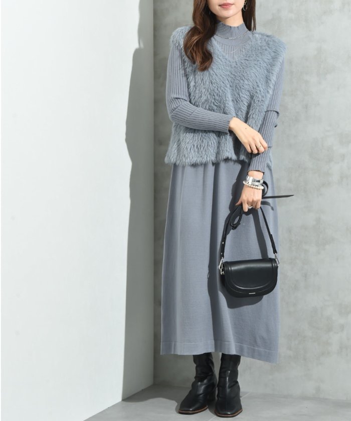 【インタープラネット/INTERPLANET】のシャギーニットセットワンピース インテリア・キッズ・メンズ・レディースファッション・服の通販 founy(ファニー) https://founy.com/ ファッション Fashion レディースファッション Fashion for Women ワンピース Dresses ベスト Vest, Waistcoat ベーシック Basic, Essential |ID: prp329100004777778 ipo3291000000034644338