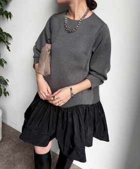 【ドゥドゥ/DouDou】の裾フリル異素材切替ミニワンピース 人気、トレンドファッション・服の通販 founy(ファニー) ファッション Fashion レディースファッション Fashion for Women ワンピース Dresses 切替 Switching, Contrast Panel スマート Smart, Elegant トレンド Trend, Trending Now ドッキング Docking, Mixed Material フリル Frill, Ruffle A/W・秋冬 Autumn/Winter 冬 Winter / This Winter 再入荷 Restock / Back in Stock 2025年 2025 2025-2026秋冬・A/W Autumn/Winter 2025–26 AW25–26 |ID:prp329100004777785