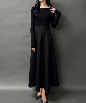 【ジュノア/JUNOAH】のドッキングニットフレアワンピース【ペチスカートセット】 人気、トレンドファッション・服の通販 founy(ファニー) ファッション Fashion レディースファッション Fashion for Women スカート Skirts |ID:prp329100004777808