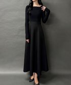 【ジュノア/JUNOAH】のドッキングニットフレアワンピース【ペチスカートセット】 ブラック|ID: prp329100004777808 ipo3291000000034644537