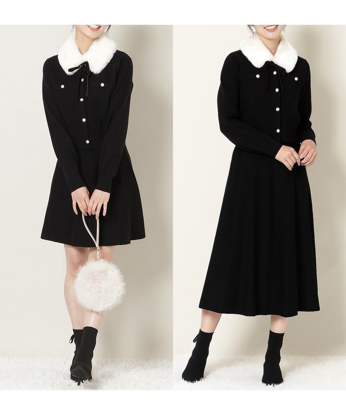 【ウィルセレクション/WILLSELECTION】の【11/21(fri)10時発売】ファーティペット付きニットSETUP インテリア・キッズ・メンズ・レディースファッション・服の通販 founy(ファニー) 　ファッション　Fashion　レディースファッション　Fashion for Women　トップス・カットソー　Cut & Sew Tops　ニット　Knit Tops & Sweaters　カーディガン　Cardigan, Knitwear　シンプル　Simple, Minimal　セットアップ　Set-Up, Coordinated Outfit　フロント　Front, Front Design　プリーツ　Pleats, Pleated　ベロア　Velour, Soft Velvet　リボン　Ribbon, Bow　ロング　Long, Long-Length　ブラック|ID: prp329100004777817 ipo3291000000034644602