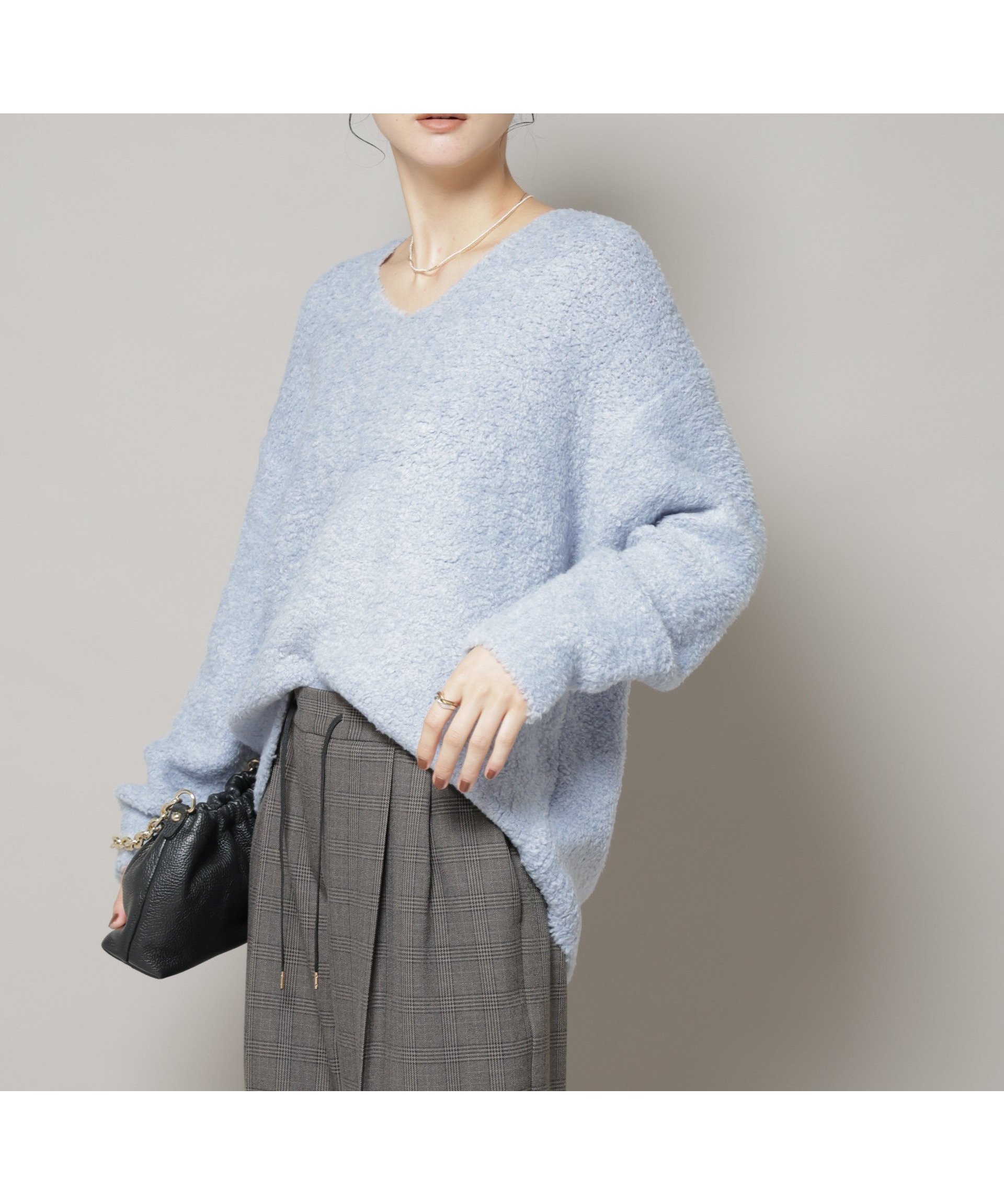 【ナノ ユニバース/nano universe】のウールフェザーVネックニットプルオーバー インテリア・キッズ・メンズ・レディースファッション・服の通販 founy(ファニー) 　ファッション　Fashion　レディースファッション　Fashion for Women　トップス・カットソー　Cut & Sew Tops　ニット　Knit Tops & Sweaters　カジュアルプルオーバー・ニットトップス　Pullovers & Knit Tops / Casual Pullovers　Vネックトップス　V-Neck Tops / V-Cut Neckline Shirts　インナー　Innerwear　ウォッシャブル　Machine Washable　カットソー　Cut and Sewn Top　シンプル　Simple, Minimal　フェザー　Feather, Feather Detail　フェザーヤーン　Feather Yarn, Fluffy Yarn　ワイド　Wide, Wide Fit　A/W・秋冬　Autumn/Winter　アウトレット　Outlet / Clearance　おすすめ　Recommended / Our Picks　エレガント 上品　Elegant　2025年　2025　2025-2026秋冬・A/W　Autumn/Winter 2025–26 AW25–26　L.ブルー1|ID: prp329100004777892 ipo3291000000034645814